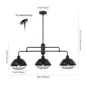 Levi Industrial Farmhouse Iron LED Pendant - JONATHAN Y
